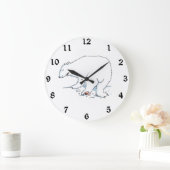 ホッキョクグマの壁時計 ラージ壁時計 (ホーム)