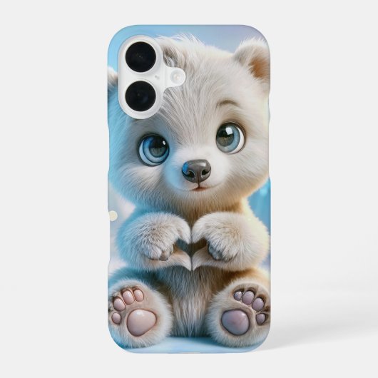 ホッキョクグマの子グマ iPhone 16ケース (裏面)