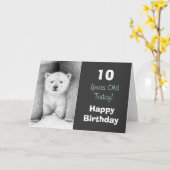 ホッキョクグマの子誕生日カード カード (黄色い花)