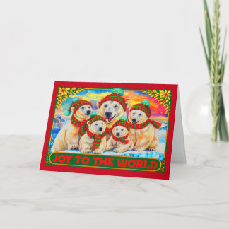 ホッキョクグマの家族のクリスマスカード カード