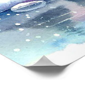 ホッキョクグマの家族 雪景色の絵画 ポスター (角)