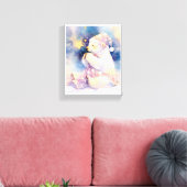 ホッキョクグマの幻想的な水彩絵画の保育園用キャンバス キャンバスプリント (インサイチュ (リビング))