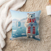 ホッキョクグマの愛 クッション (ブランケット)