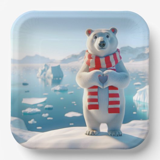 ホッキョクグマの愛 ペーパープレート (正面)
