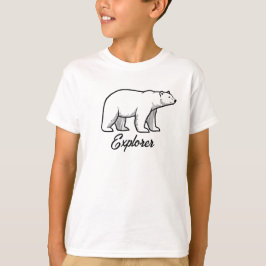 ホッキョクグマの探検Tシャツ - シンプルなデザイン Tシャツ