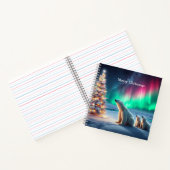 ホッキョクグマの母カブクリスマスツリーノーザンライト ノートブック (内部)