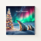 ホッキョクグマの母カブクリスマスツリーノーザンライト ノートブック (裏面)