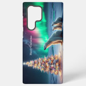 ホッキョクグマの母カブクリスマスツリーノーザンライト SAMSUNG GALAXYケース (裏面)