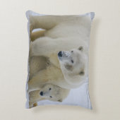 ホッキョクグマの母親とキュブ北部アラスカ アクセントクッション (裏面(縦))