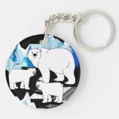 ホッキョクグマの母親と子ネコ キーホルダー (裏面)