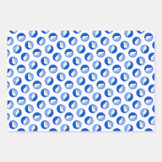 ホッキョクグマの母親と絵を描カブの野生動物の芸術 ラッピングペーパーシート (正面2)