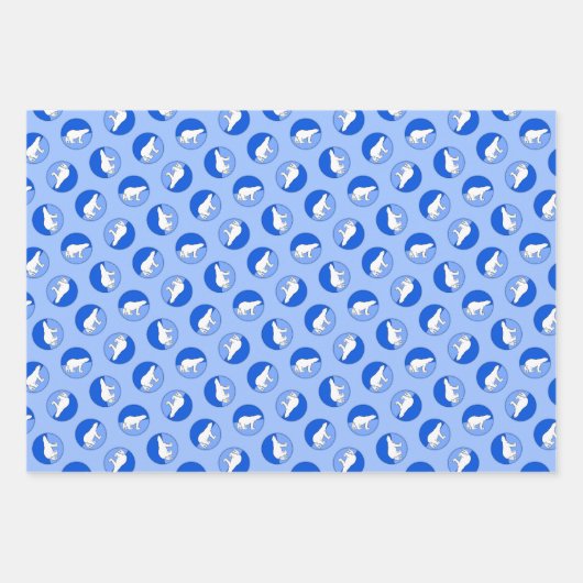 ホッキョクグマの母親と絵を描カブの野生動物の芸術 ラッピングペーパーシート (正面)