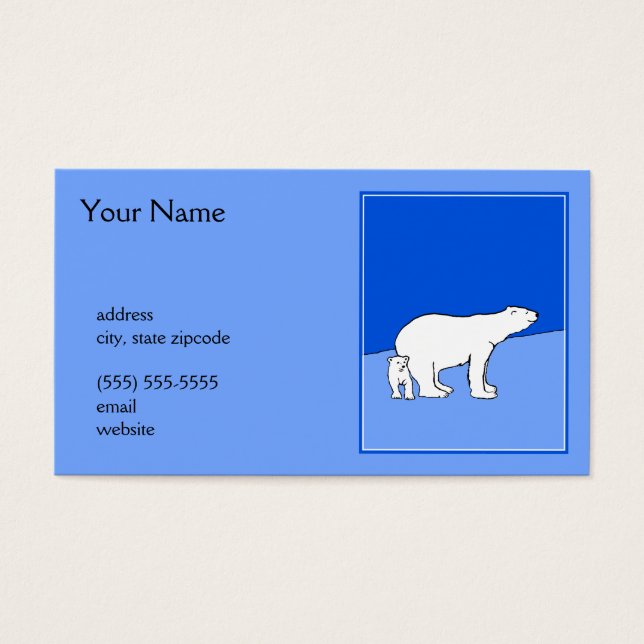 ホッキョクグマの母親と絵画かわいい子たち – Wildlife Art (正面)