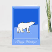 ホッキョクグマの母親と絵画かわいい子たち – Wildlife Art シーズンカード (正面)
