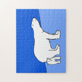 ホッキョクグマの母親と絵画かわいい子たち – Wildlife Art ジグソーパズル (縦)