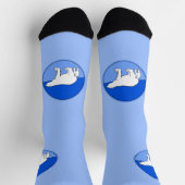 ホッキョクグマの母親と絵画かわいい子たち – Wildlife Art ソックス (上部)