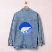 ホッキョクグマの母親と絵画かわいい子たち – Wildlife Art デニムジャケット (ハンガー)