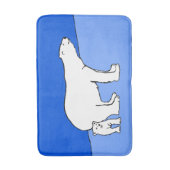 ホッキョクグマの母親と絵画かわいい子たち – Wildlife Art バスマット (正面縦)