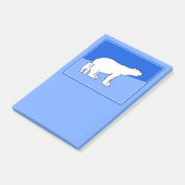 ホッキョクグマの母親と絵画かわいい子たち – Wildlife Art ポストイット (アングル)