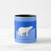 ホッキョクグマの母親と絵画かわいい子たち – Wildlife Art マグカップ (中央)