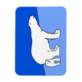 ホッキョクグマの母親と絵画かわいい子たち – Wildlife Art マグネット (縦)
