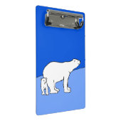 ホッキョクグマの母親と絵画かわいい子たち – Wildlife Art ミニクリップボード (アングル)