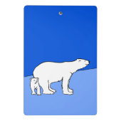 ホッキョクグマの母親と絵画かわいい子たち – Wildlife Art ミニクリップボード (裏面)