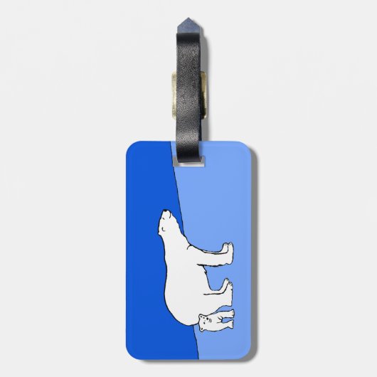 ホッキョクグマの母親と絵画かわいい子たち – Wildlife Art ラゲッジタグ (裏面縦)