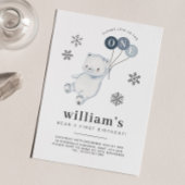 ホッキョクグマの気球1st誕生日招待状 招待状