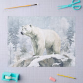 ホッキョクグマの水彩画 薄葉紙 (クラフト)
