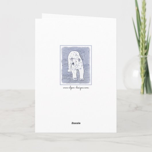 ホッキョクグマの氷の絵画上 – オリジナル野生生物アート カード (裏面)