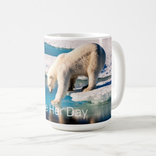ホッキョクグマの温暖化感動的気候 コーヒーマグカップ (正面右)