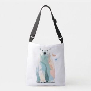 ホッキョクグマの絵を描愛らしいおもしろい動物アート クロスボディバッグ