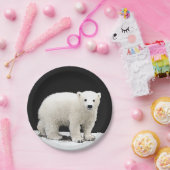ホッキョクグマの絵画オリジナル野生生物アート ペーパープレート (パーティー)