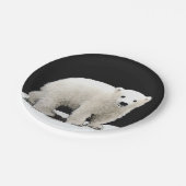 ホッキョクグマの絵画オリジナル野生生物アート ペーパープレート (アングル)