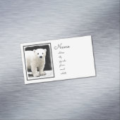 ホッキョクグマの絵画オリジナル野生生物アート マグネット名刺 (インサイチュ)