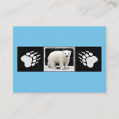 ホッキョクグマの絵画オリジナル野生生物アート 名刺 (裏面)