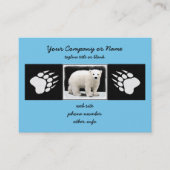 ホッキョクグマの絵画オリジナル野生生物アート 名刺 (正面)