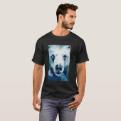 ホッキョクグマの絵 オイルペイント 画 Tシャツ (正面フル)
