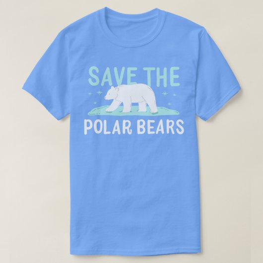 ホッキョクグマの絶滅の危機 Tシャツ (デザイン正面)