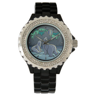 ホッキョクグマの腕時計ワイルドライフアートベアーリストウォッチ 腕時計