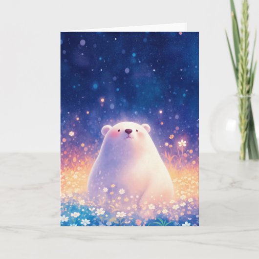 ホッキョクグマの花畑 カード (正面)