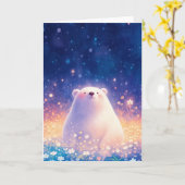 ホッキョクグマの花畑 カード (黄色い花)