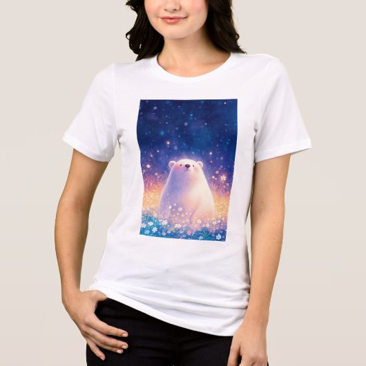 ホッキョクグマの花畑 トライブレンドTシャツ (正面)