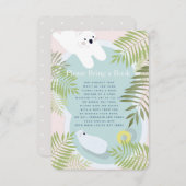 ホッキョクグマの赤ちゃんシャワーお願いブックカード エンクロージャーカード (正面/裏面)