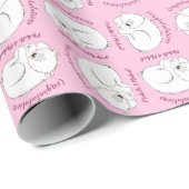 ホッキョクグマの赤ちゃんシャワーピンクの女の子 ラッピングペーパー (ロールコーナー)