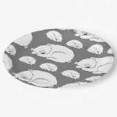 ホッキョクグマの赤ちゃんシャワー冬男女兼用灰色 ペーパープレート (アングル)