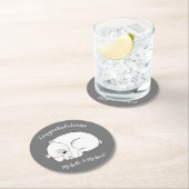 ホッキョクグマの赤ちゃんシャワー冬男女兼用灰色 ラウンドペーパーコースター (インサイチュ)