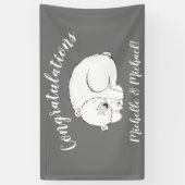 ホッキョクグマの赤ちゃんシャワー冬男女兼用灰色 横断幕 (縦)