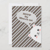 ホッキョクグマの赤ちゃんシャワー 招待状 (裏面)